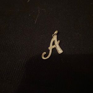 Letter A charm to necklace